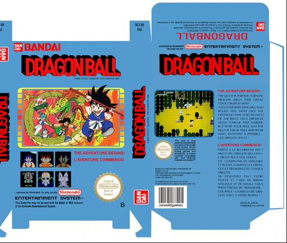 DRAGON BALL CAJA BOX PORTRAIT NES 8 BIT REPRO RETRO CUSTOM BOX FRA ENG ESP