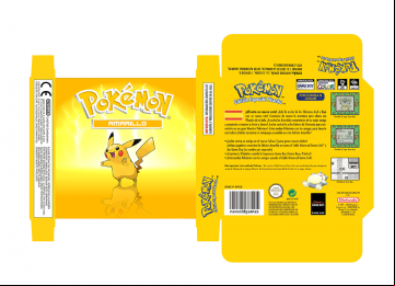 POKEMON AMARILLO CUSTOM PAL ESP GB CAJA BOX PORTRAIT PLANTILLA
