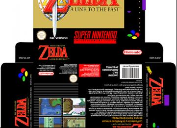 ZELDA  LINK TO THE PAST SNES SUPER NINTENDO CAJA PAL ESPAÑA NINTENDO NES 8 BITS RETRO REPRO PORTRAIT NO OFICIAL CAJA LISTA PARA IMPRIMIR